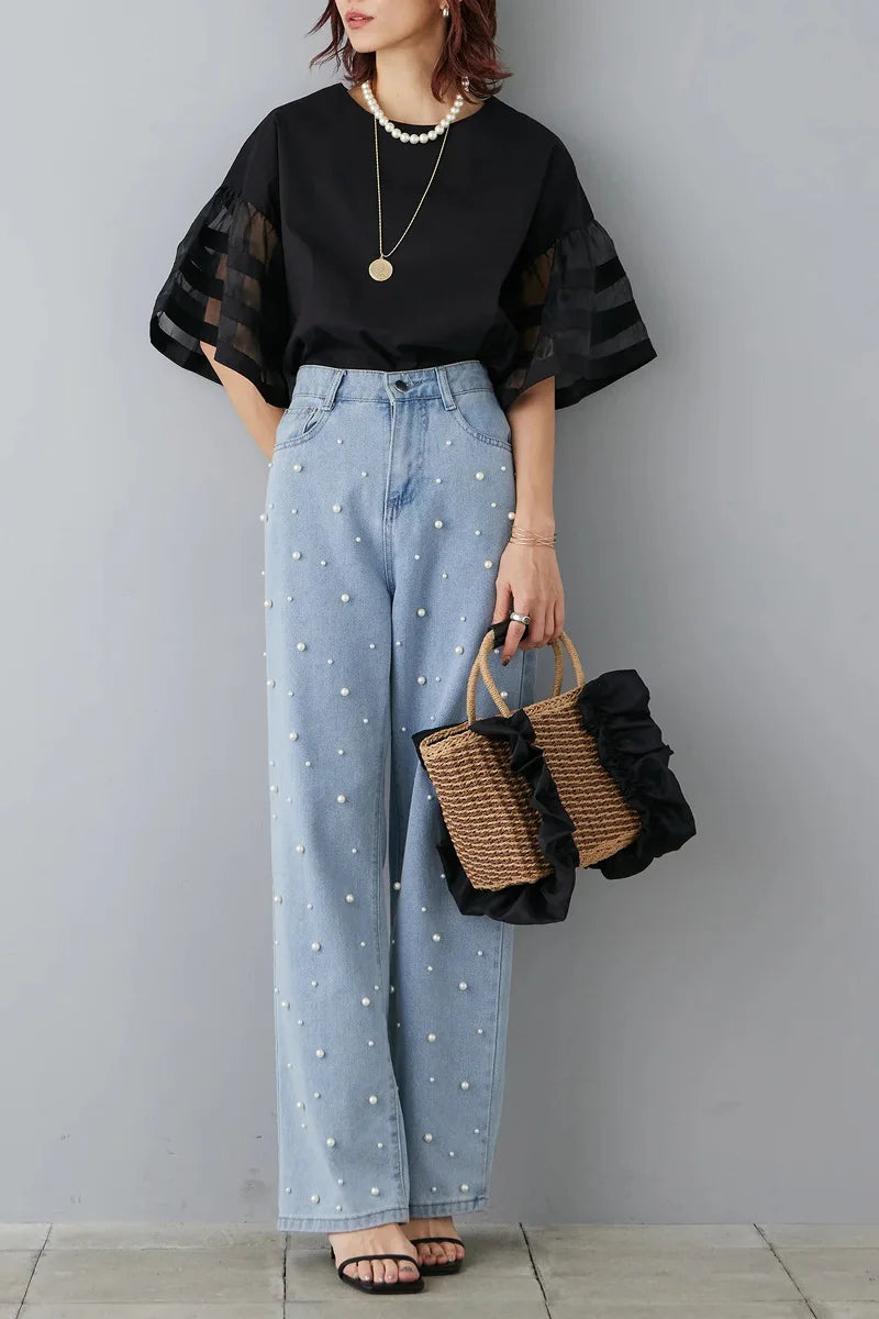 Flare Sleeve Shirts & Blouses Fashion Loose 2026 Woman Blusas New Arrivals Camisas Japan Korean Ropa Mujer Summer Tops