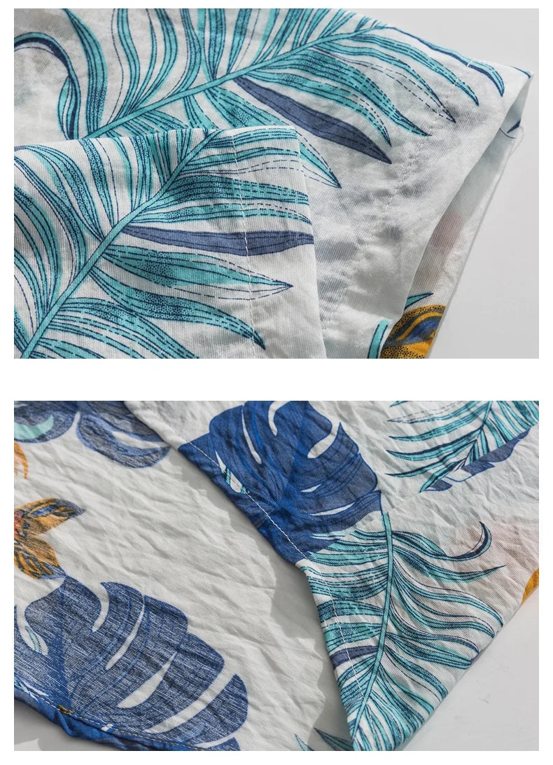 Legible Summer Casual Short Sleeve Shirts Men Floral Shirts Male Flower Loose Hawaiian Shirts Man