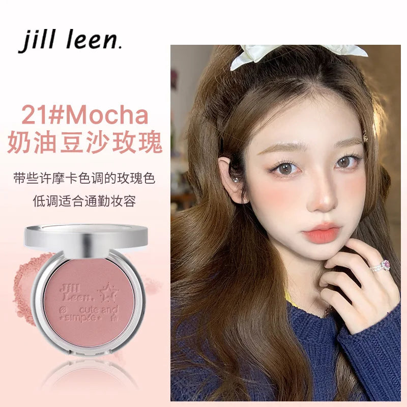 JILL LEEN Monochrome Colorful Soft Mist Blush Disc Highlight Grooming Peach Gills Purple Matte Brightening Expansion Color