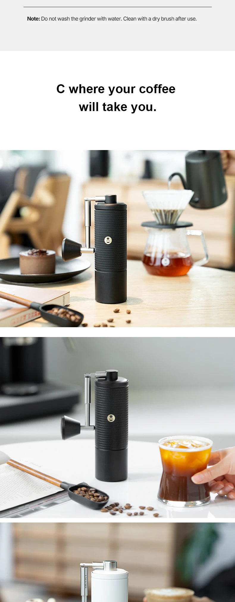 TIMEMORE C5 PRO Espresso Manual Coffee Grinder Hand Grinder Adjustable Steel Core Burr SendCleaning Brush OutdoorPortable