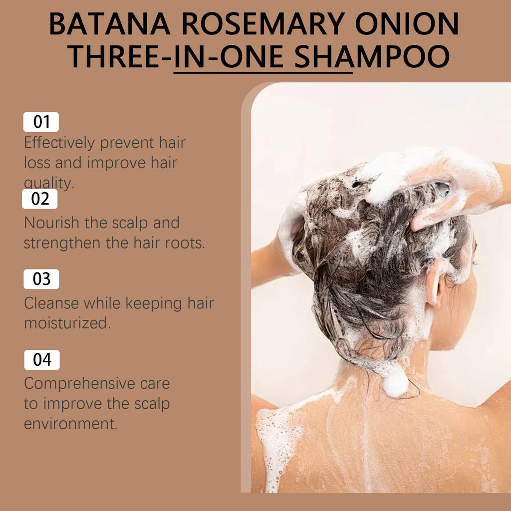 Batana and Rosemary Shampoo for Hair Growth Relieve Frizz Split Ends Broken Damaged Hair Care Products Prevent Hair Loss Shampoo