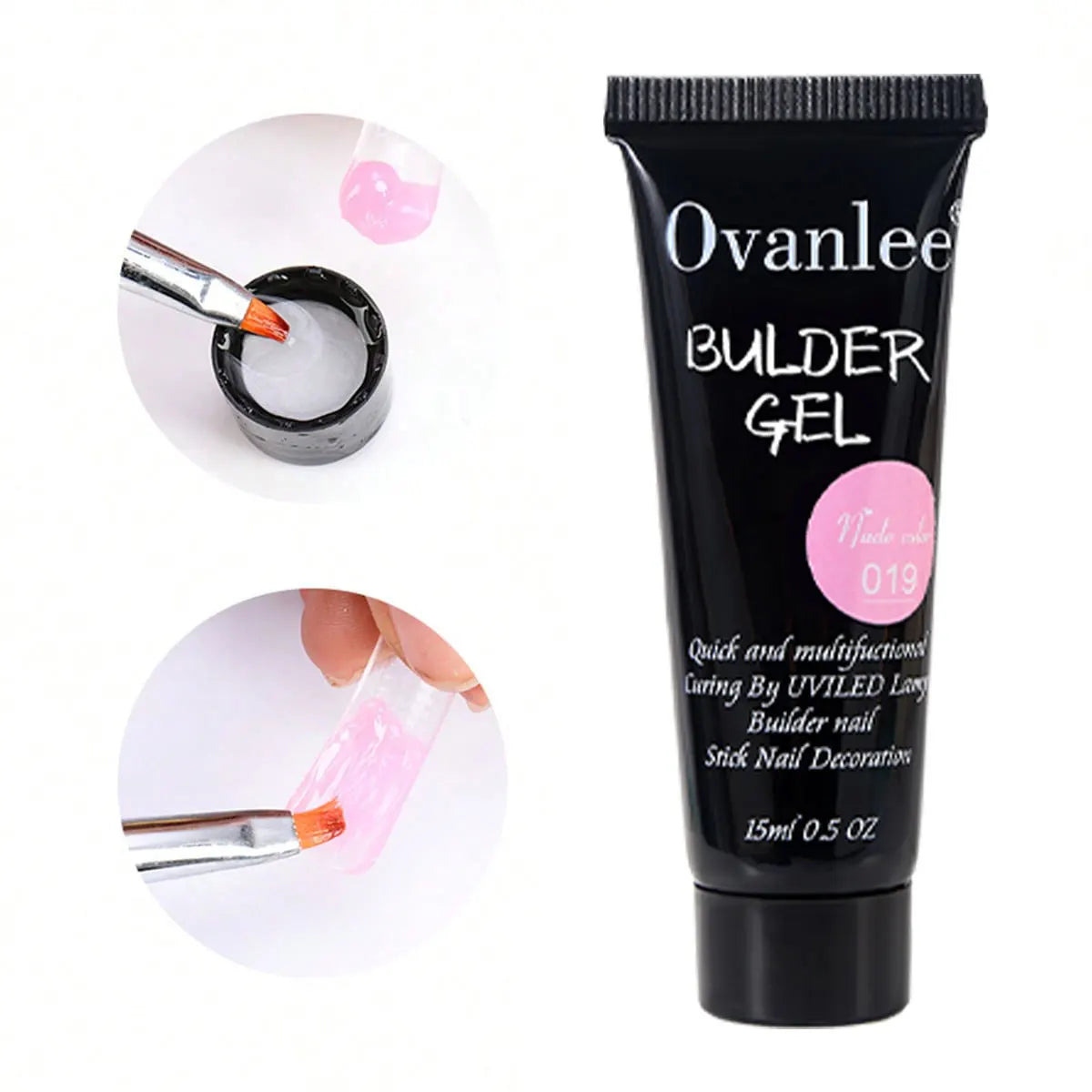 Ovanlee 18-Piece All-in-One Nail Builder Gel Kit – 12 Colors 15ml Polygel with Mini UV/LED Lamp, Cleaning Fluid, Nail Tips & Tools – Form-Free DIY Manicure Extension & Strengthening Set