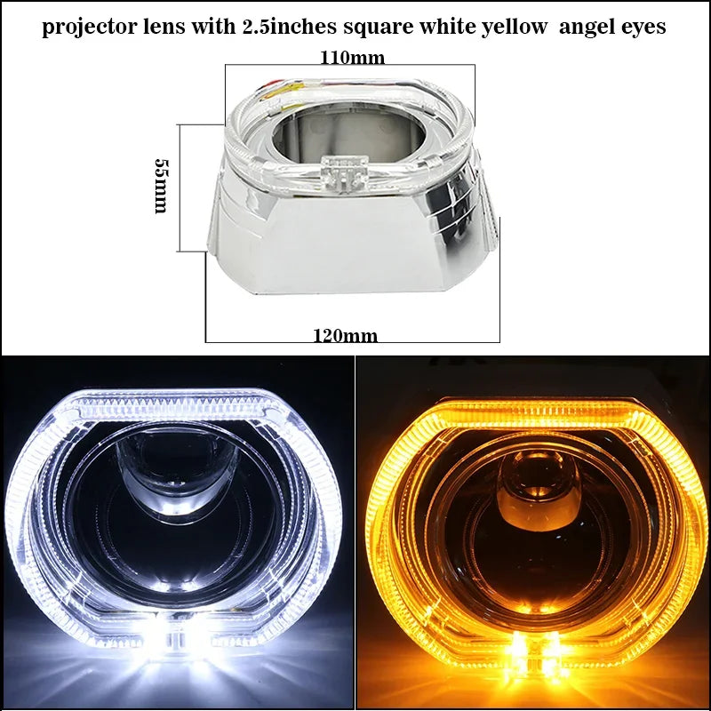 Sanvi Car 2.5'' Bi LED Lenses Hyperboloid Projector Headlights 12V 94W With Angel Eye Mask For H4 H7 9005 9006 Car Accessories