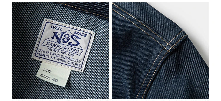 NON STOCK FLYERS Primary Color Left Oblique Anti-shrink Denim 101J Short Denim Jacket Retro Knight Jacket