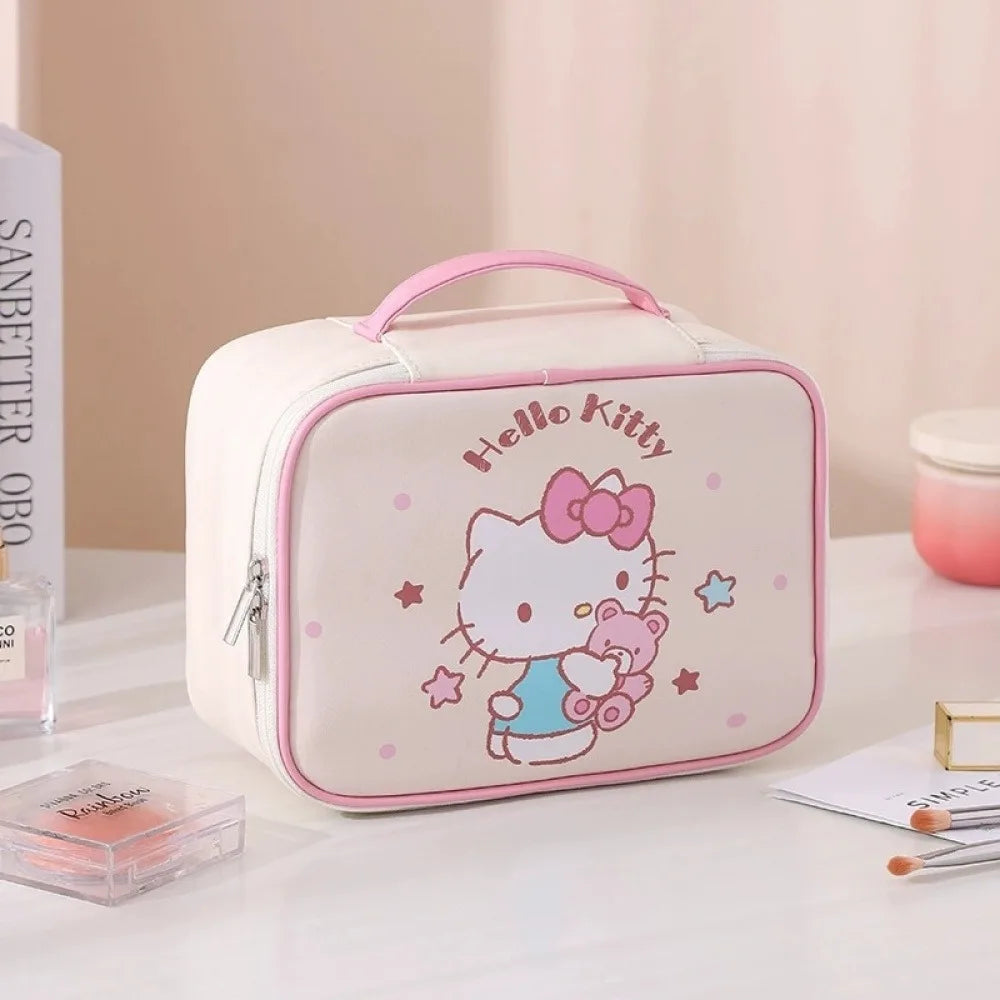 Detachable multifunctional Sanrio My Melody Hello Kitty makeup bag, waterproof, wear-resistant, large-capacity, portable storage