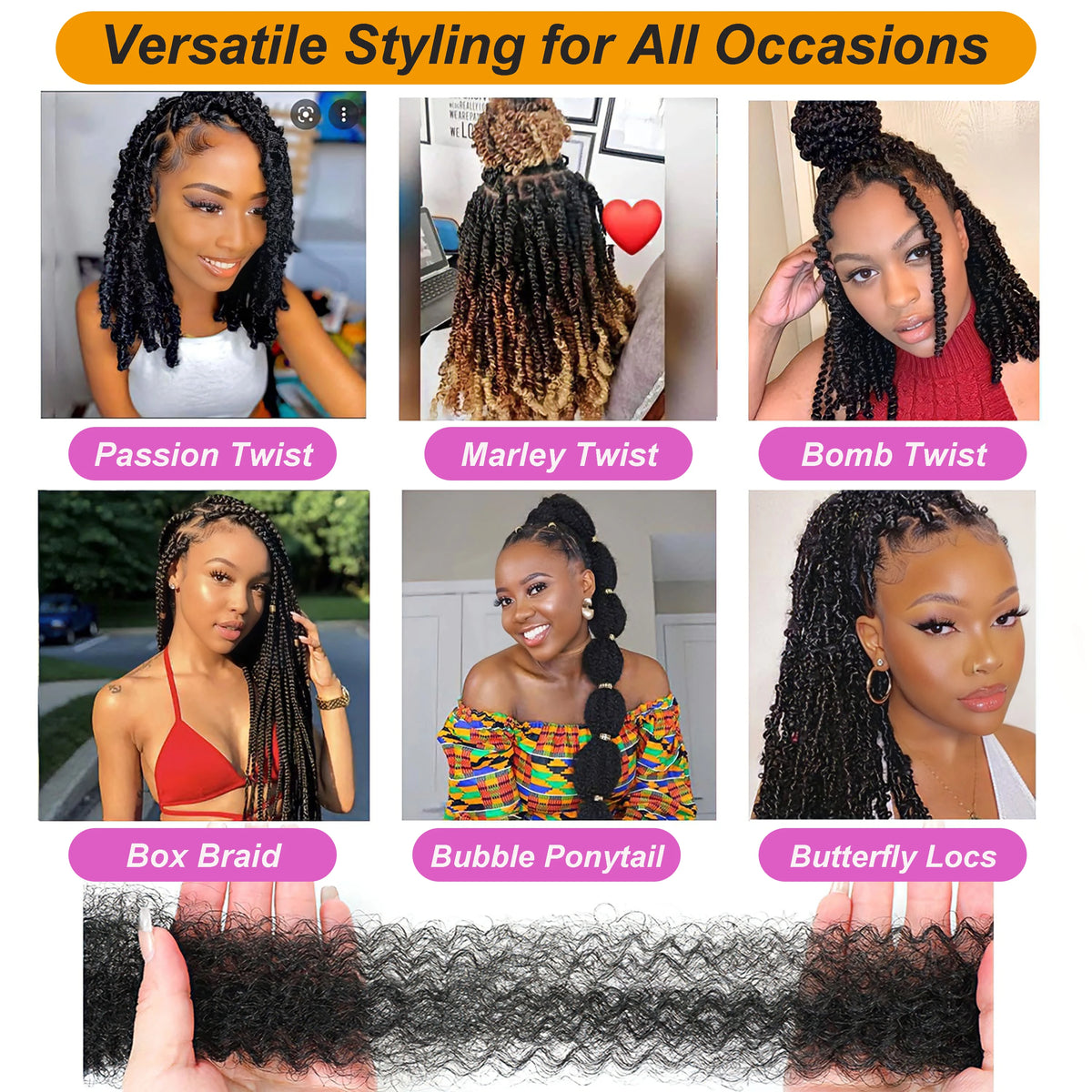 Afro Kinky Twist Crochet Hair Braids Marley Braid Hair 18inches Senegalese Curly Crochet Synthetic Braiding Hair Extensions