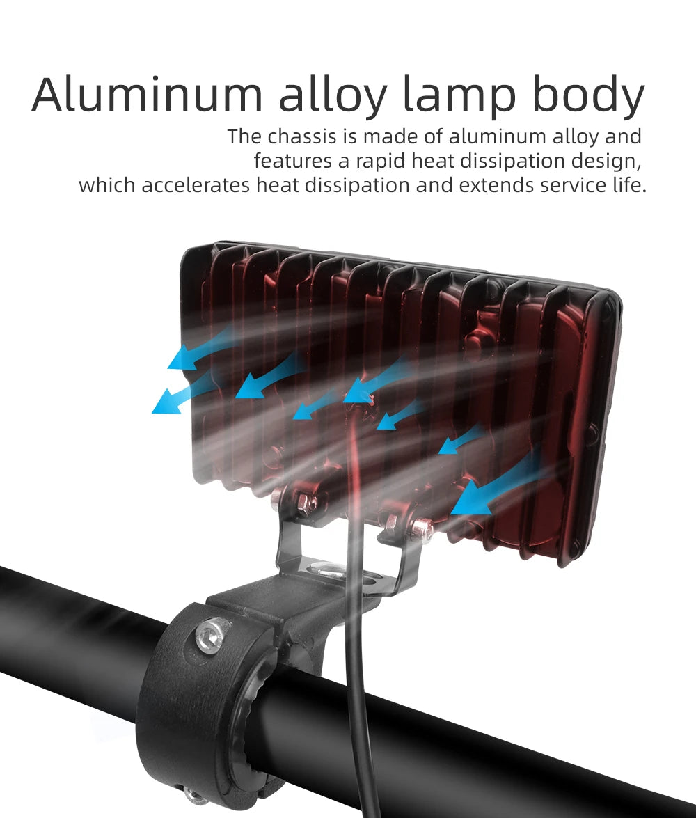 8 Lens Projector Motorcycle LED Spotlight DRL Strobe Flashing Auxiliary Fog Work Light Universal For Car Truck SUV UTV Off‑Road