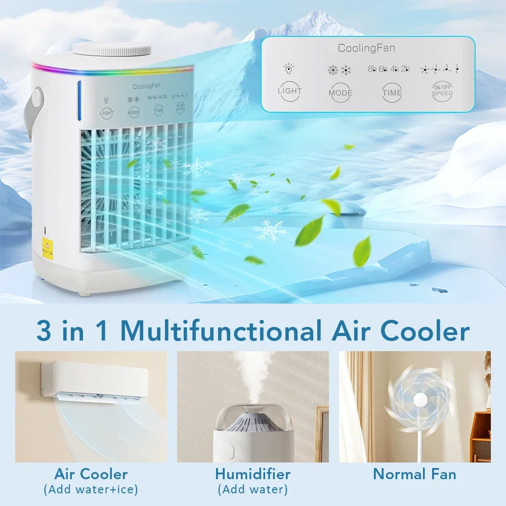 Desktop Air Conditioner Fan Small Air Cooling Machine Small Air Conditioner Household Water Cooling Summer Dormitory Artifac Car