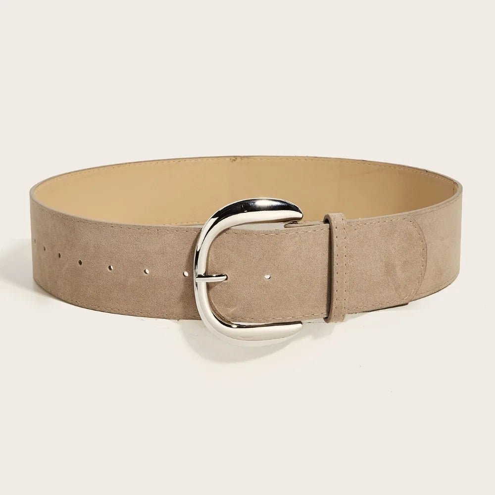 Maillard Styles Suede Leather Wide Belt Trendy Casual Pin Buckle Waistband Luxury Design Versatile Trouser Dress Belts Gifts