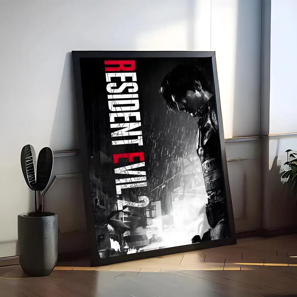 R-Resident Evil Game Poster Home Living Bed Room Bar Hallway Sticky Wall Art Printing Aesthetic Decor