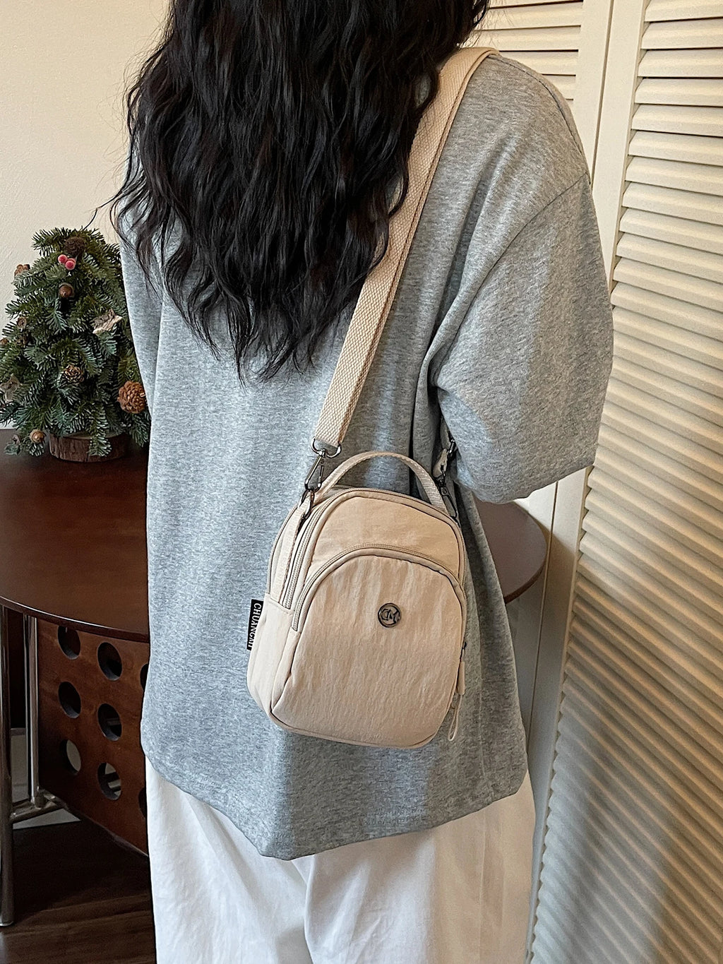Casual Oxford Fabric Mobile Phone Bag Women's Crossbody Bag Lightweight Trendy Single Shoulder Canvas Bag for Walking