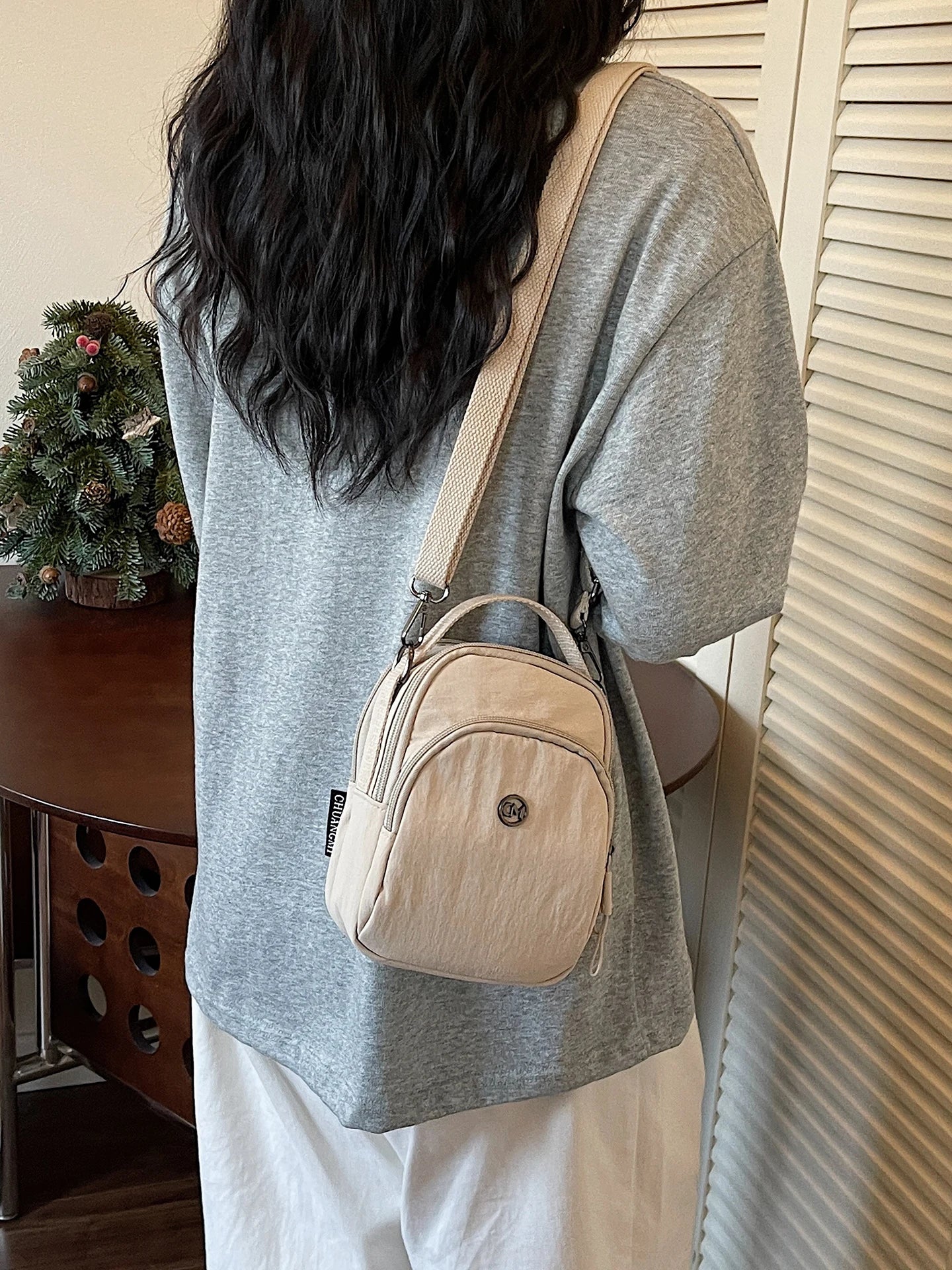 Casual Oxford Fabric Mobile Phone Bag Women's Crossbody Bag Lightweight Trendy Single Shoulder Canvas Bag for Walking