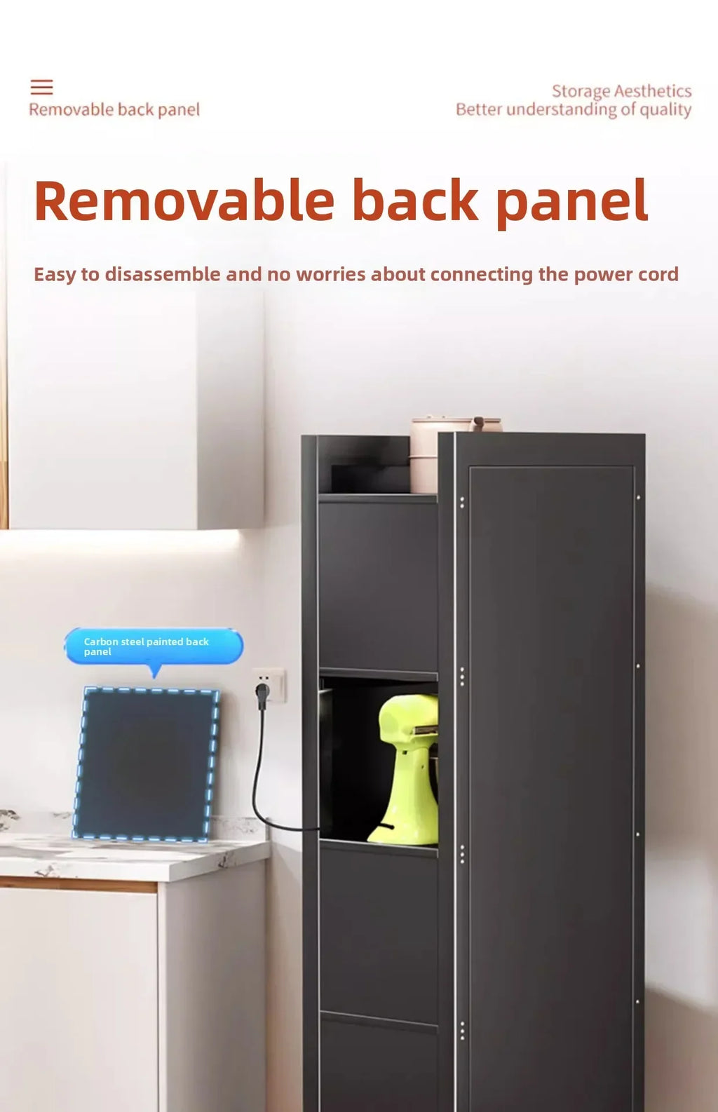 Multi-functional Kitchen Shelf Floor-to-ceiling Shelf Locker Microwave Pot Oven Cabinet Storage Rack with Cabinet Door