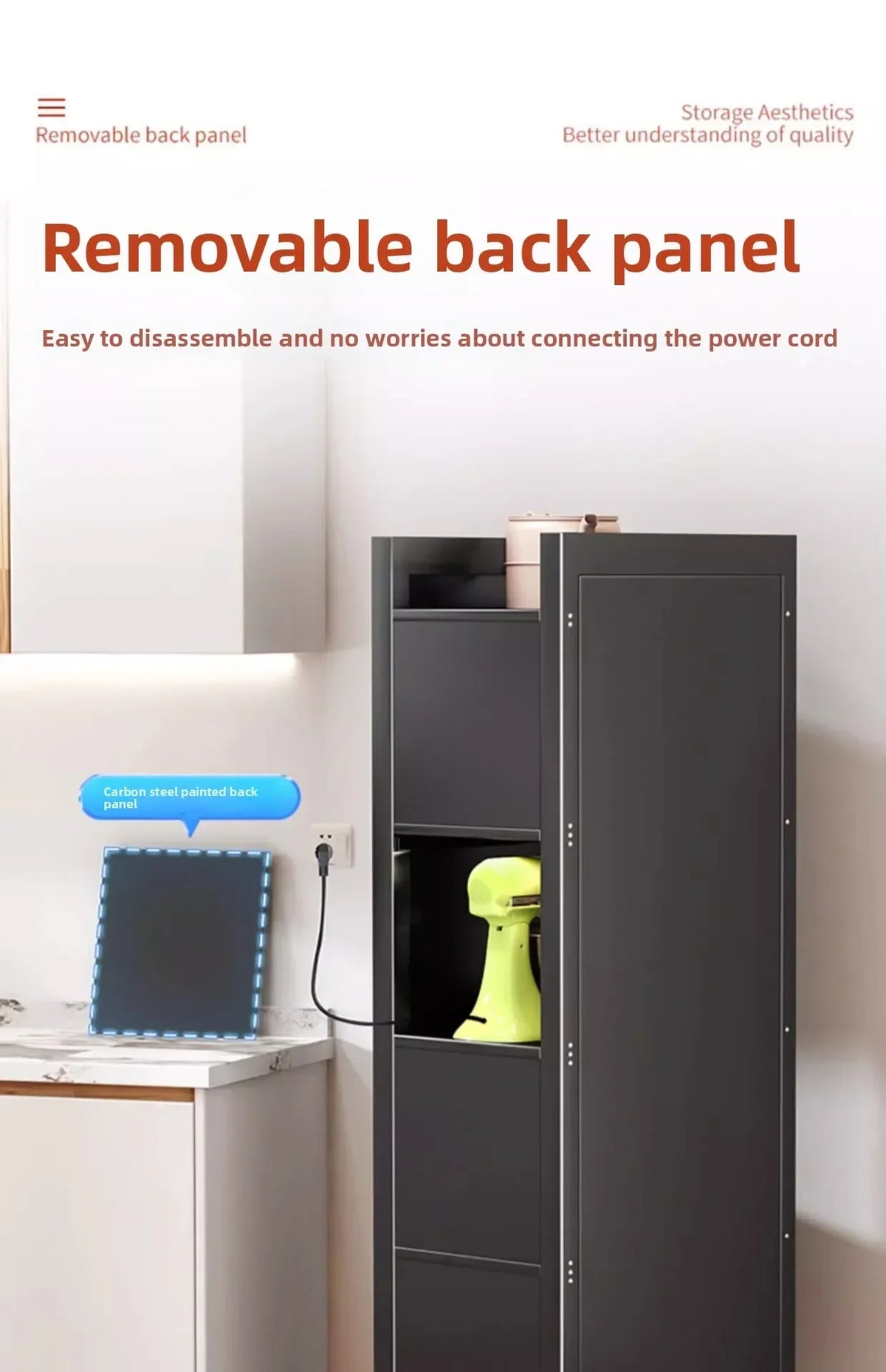 Multi-functional Kitchen Shelf Floor-to-ceiling Shelf Locker Microwave Pot Oven Cabinet Storage Rack with Cabinet Door