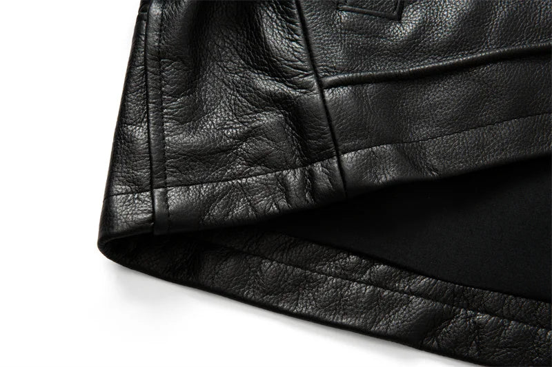 Motorcycle Leather Jacket Men's Windproof And Rainproof Off-road Motorcycle Riding Jacket Leather And Cowhide Slim Fit Jacket