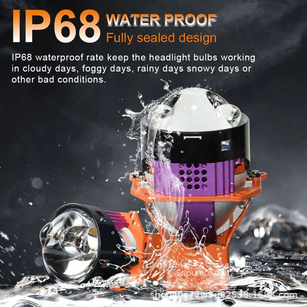 170W Car LED Lights Laser Projector Headlights Hi Lo Beam Direct Lighting Retrofit No Damage Installation Car Accessories