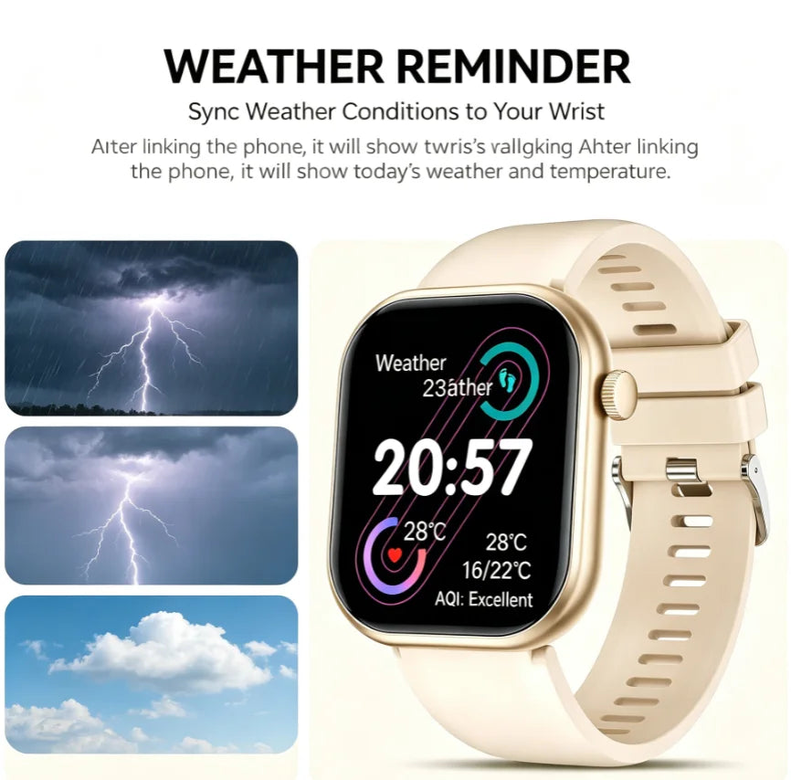 Smart Watch Compatible for Android/iPhone with Wireless Calling/Sending, Camera Control,, TFT Touchscreen, Ultra-Thin Borderless Design, Wireless Smartwatch Suitable for Android & iPhone, Unisex Gift for Men and Women