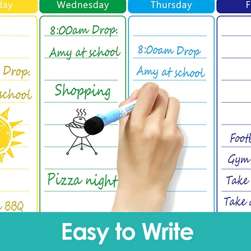 A3 Size Magnetic Dry Erase Weekly & Monthly Planner Whiteboard Blackboard Fridge Sticker Calendar