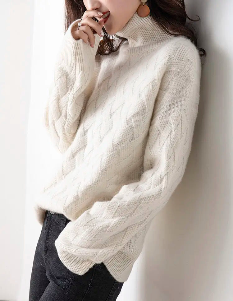 2024 New Women Loose Sweater Winter Casual Chic Cashmere Oversize Thick Sweater Pullovers Pullover Female Long Sleeve S-3XL
