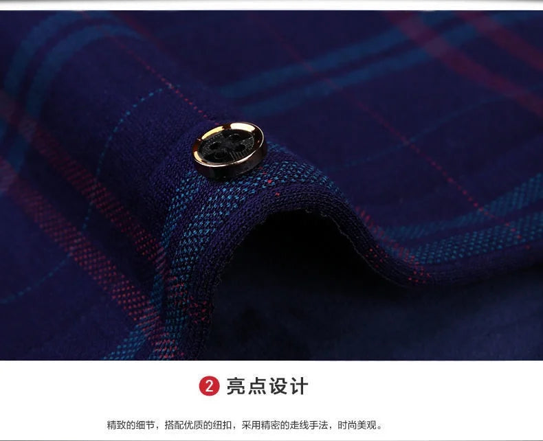 New Design Autumn Winter Warm Plaid Shirts for Men Evening Business Office High Quality Men's Winter Clothing Fashion Tops 2026