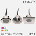 QITU LED Outdoor Garden Lights Waterproof Ground Spot 12V 24V RGB Recessed Exterior Floor Terrace Deck Driveway Lawn Lamp IP68