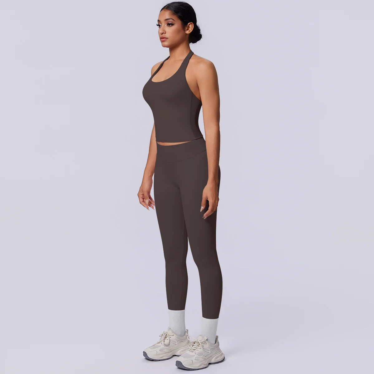 2PCS Woman Yoga Set Solid Color Sexy Fitness Top Summer Gym Workout High Stretch Female Pants Sports Fitness Clothing Yoga Set