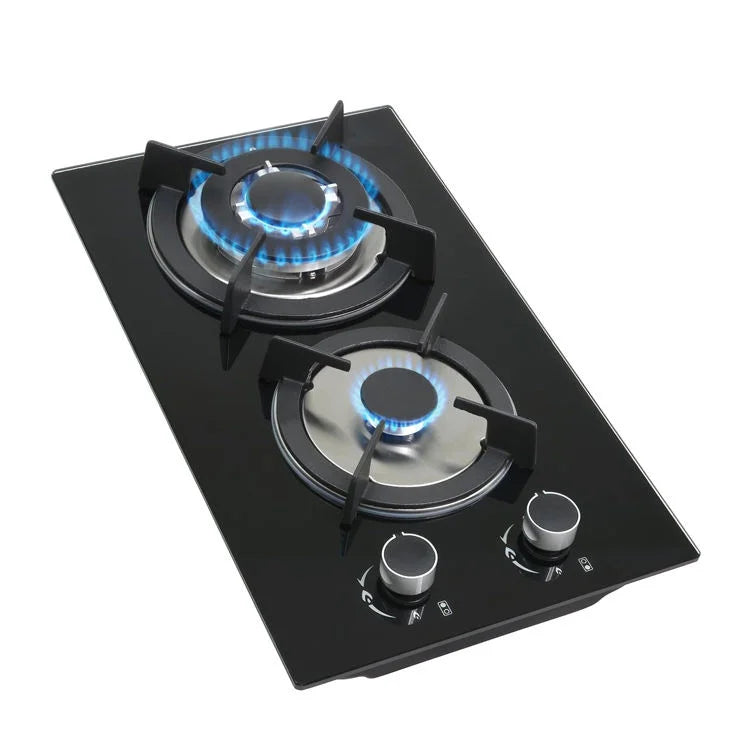 Premium Quality 2-Burner Built-in Gas Hob | Thick Tempered Glass Gas Cooktop | LPG NG Gas Stove Elegant Design