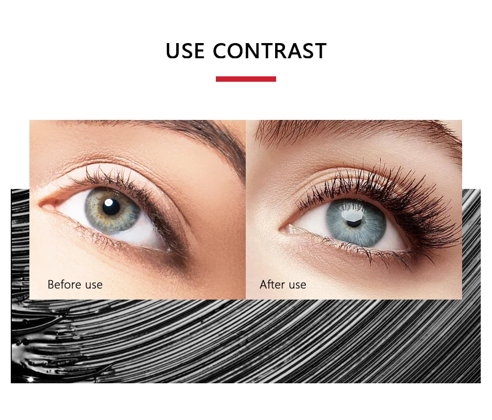 QIBEST 4D Silk Fiber Eyelash Mascara Waterproof Black Mascara For Eyelash Extension Thick Lift Lengthening Lasting Makeup Rimel