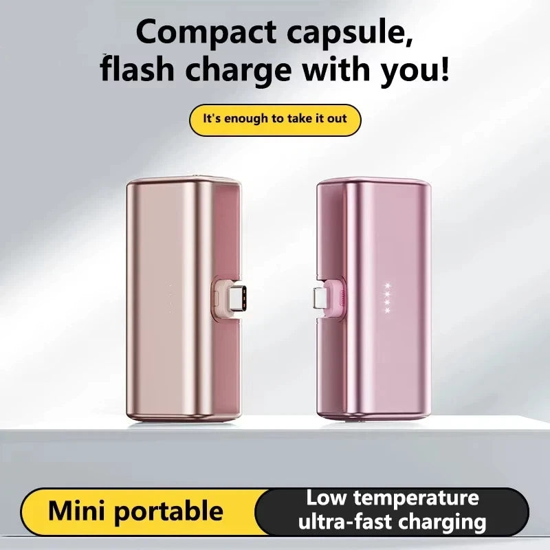 22.5W Fast Charging USB C Power Bank 500000mAh Mini Portable Charger for iPhone 15 16 Android Devices Travel Battery Pack
