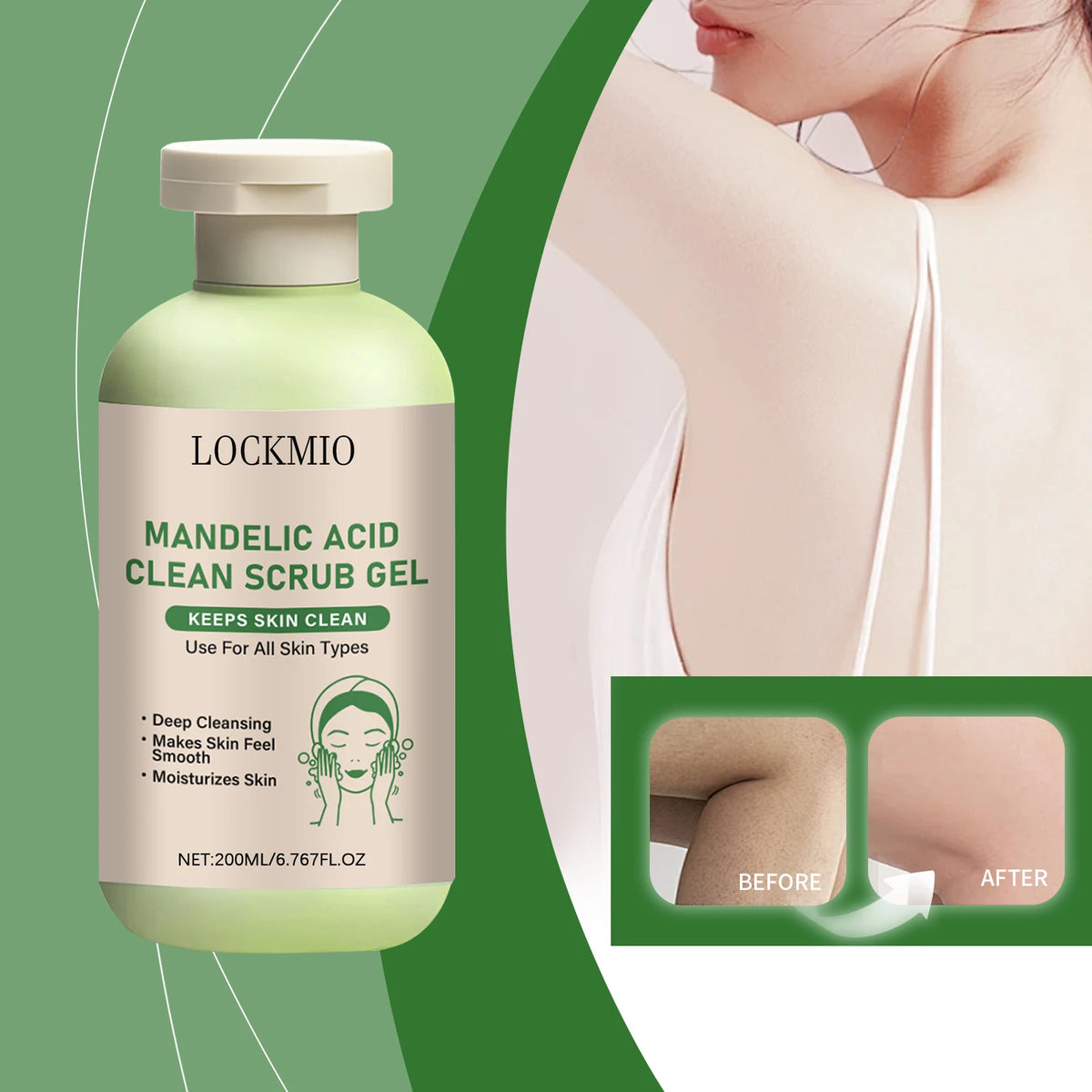 Gentle Exfoliator Dead Smooth Skin Care Product Deep Clean Scrub Improve Facial Texture Appearance Mandelic Acid Clean Scrub Gel