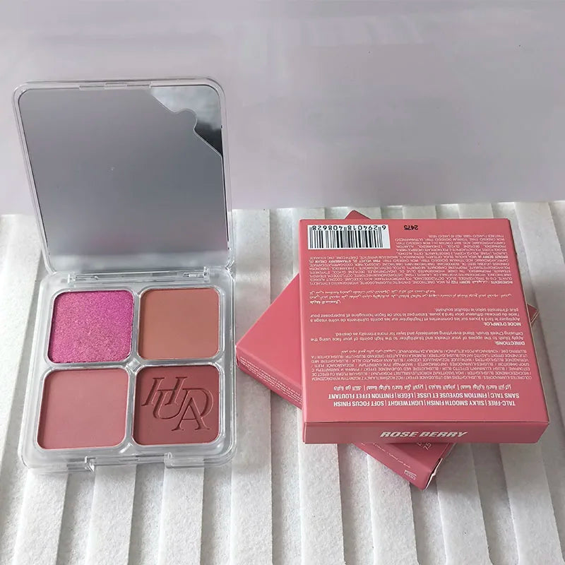Fashion Makeup Latest 4 Color Blush Eye Shadow Contour Easy To Apply Long Lasting Oil Control Seting Powder Lip Gloss Cosmetics
