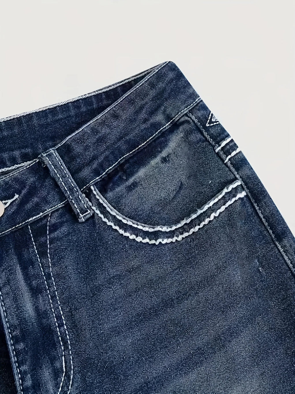 Denim Pant Women Bootcut Jeans Embroidery Vintage Washed Mid Waist Straight Trousers Slim Fit Y2k Streetwear Work Casual Summer