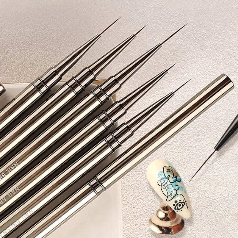 Nails Art Liner Brushes UV Gel Brush 6/9/12/15/18mm Nail Design Pen Elongated Lines Striping Painting Professional Manicure Tool