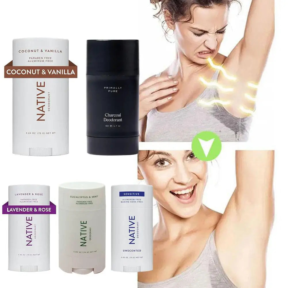 75g NATIVE Original Coconut Vanilla Deodorant Eucalyptus Mint Lavender Rose Sensitive Healthy Body Antiperspirant Cream Stick
