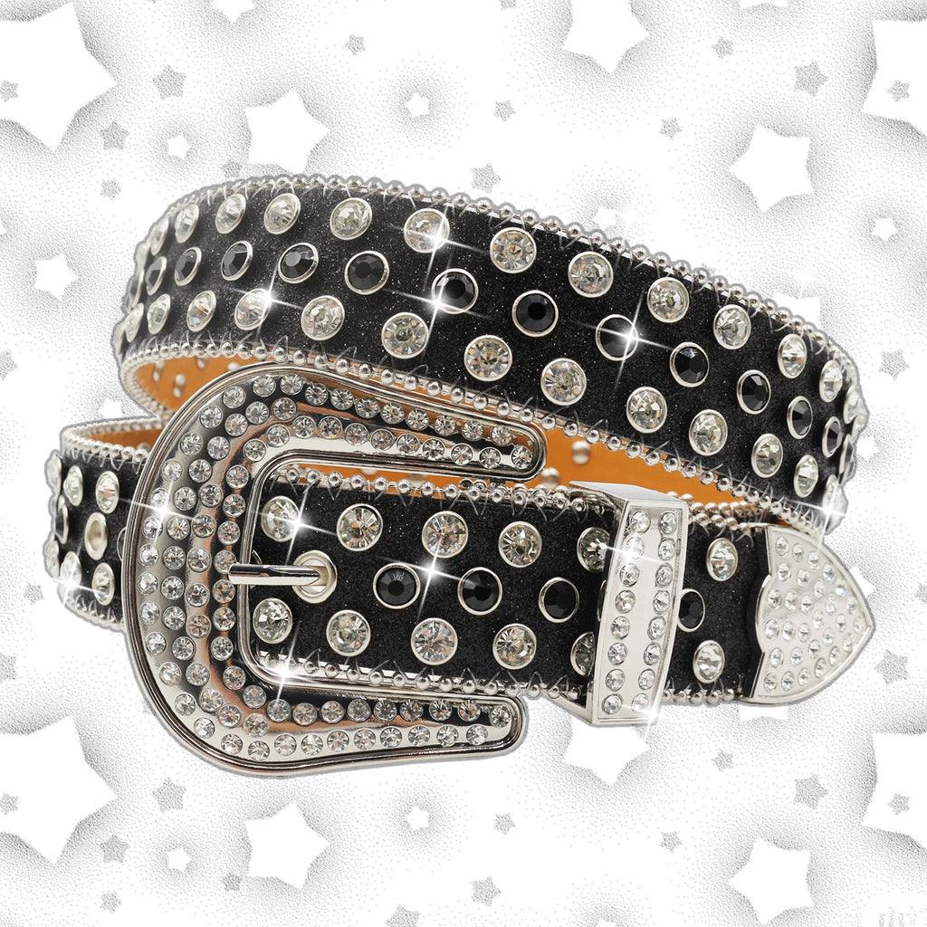 for Rhinestone Belts Women PU Leather Strap Y2K Girls Fashion Belt for Jeans Men For rhinestone Belts Western Cowboy