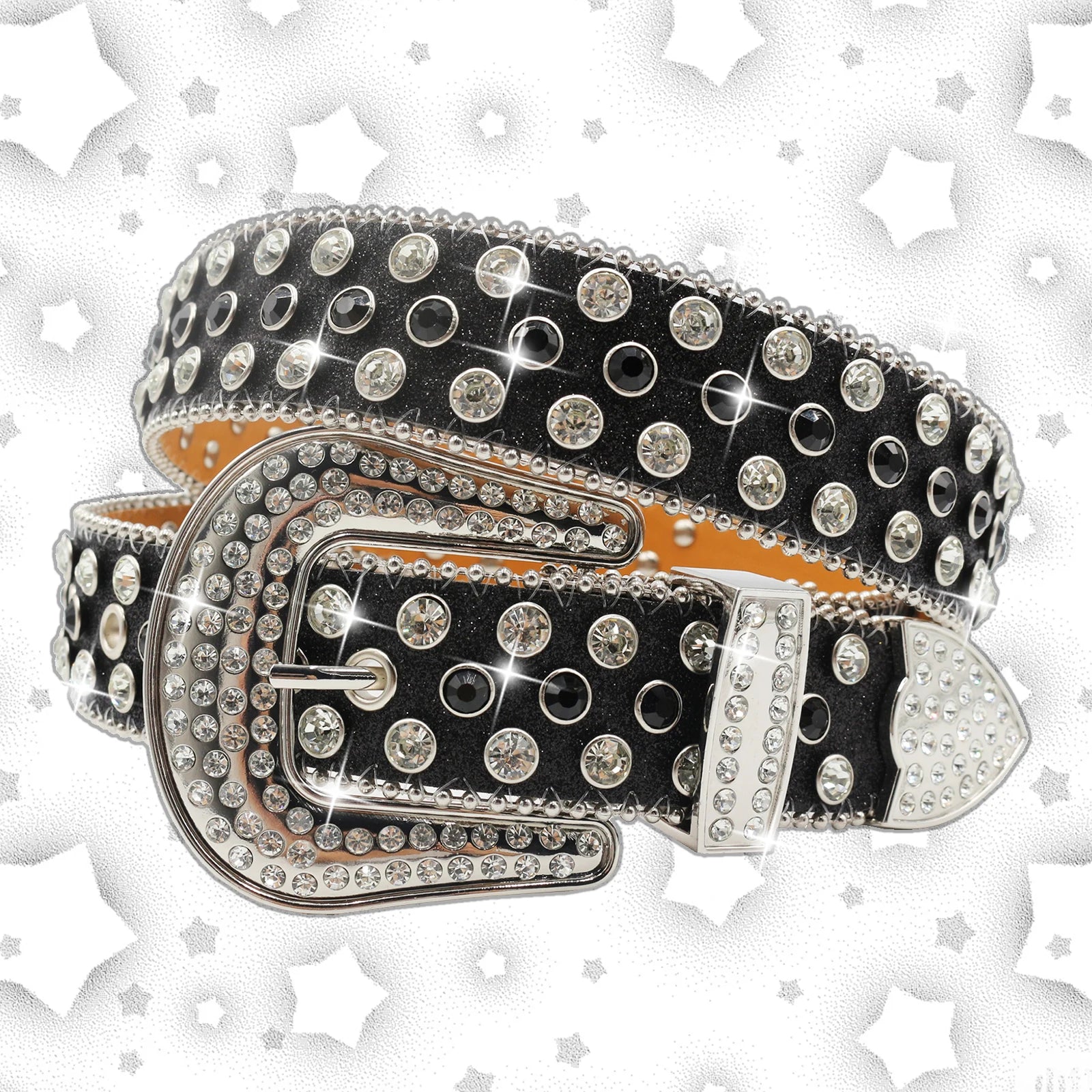 for Rhinestone Belts Women PU Leather Strap Y2K Girls Fashion Belt for Jeans Men For rhinestone Belts Western Cowboy