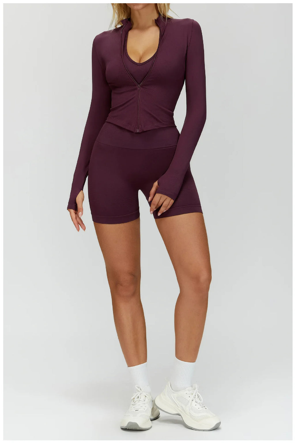 Zipper Yoga Shirts For Women Long Sleeve Seamless Fitness Running Gym Jacket Workout Dry Fit Breathable High Elastic Sports Top