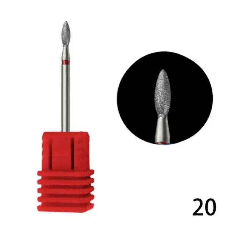 Flame Cone Cuticle Clean Nail Drill Bit 3/32'', Professional Safety Carbide Diamond Nail Bit Nail Cleaner for Cuticle Dead Skin