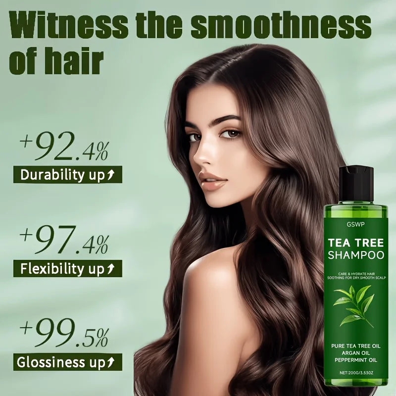 GSWP Tea Tree Shampoo, Deeply Cleanses and Moisturizes, Controls Oil While Keeping Hair Light and Airy.200/400g