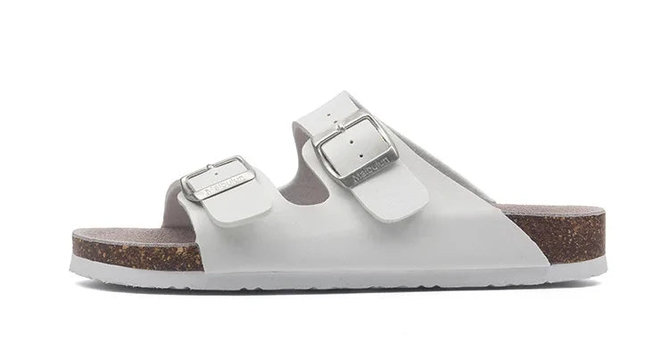 Slippers Women Buckle Flat Bottom Cork Slippers Man Summer Unisex Beach Button Outdoor Casual Sandals Designer Ladies Shoes