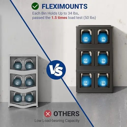 150 QT Stackable Storage Bins With Lids, Collapsible Plastic Storage Bins, and Storage Containers with Doors and