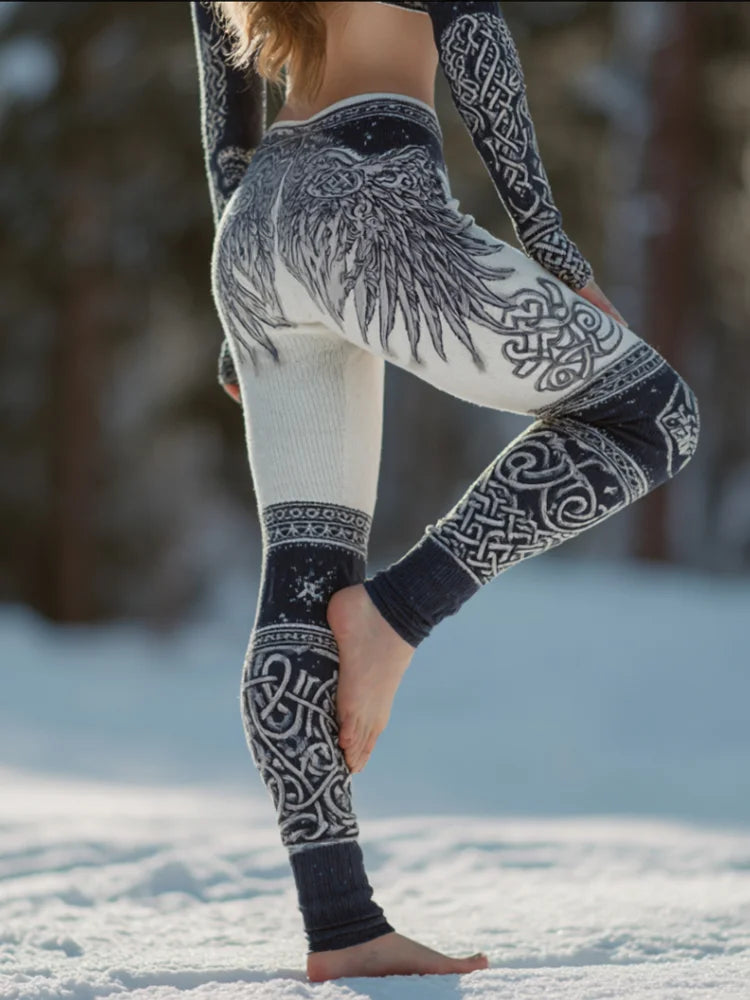 Women's Snow Wolf 3D Print Stretchy Workout Leggings Slim Tights Sexy Yoga Pants Trendy Fashion Clothes