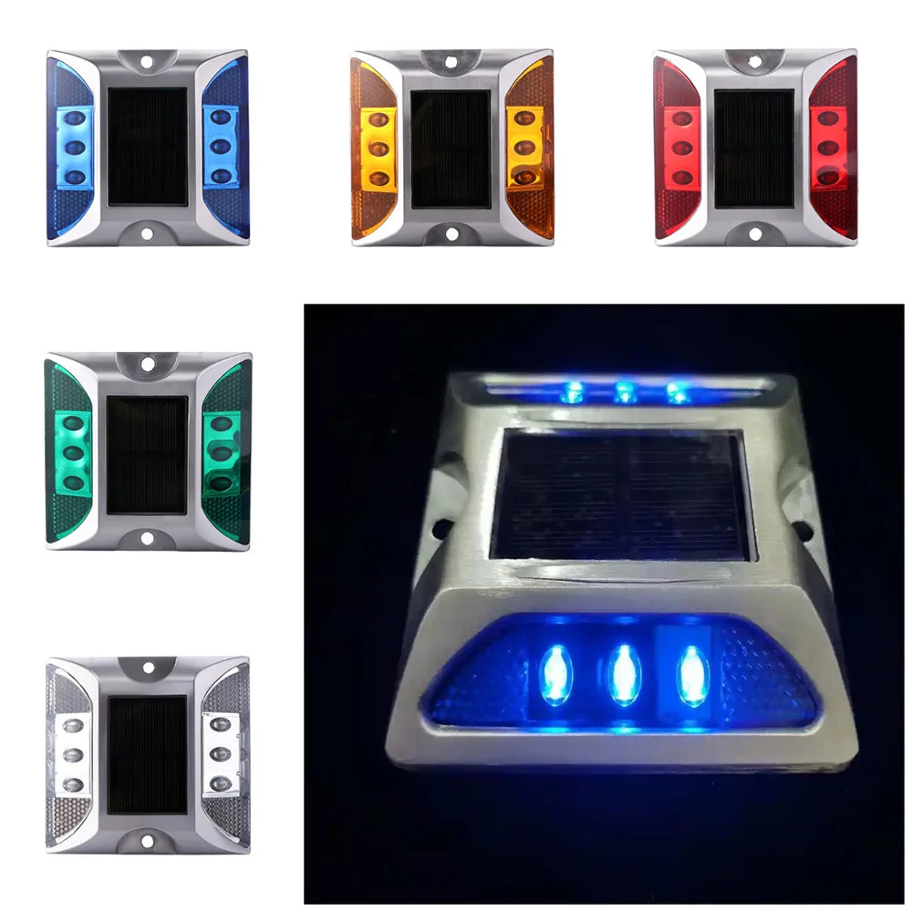 Square Solar Road Stud Light Double Side IP68 Waterproof LED Ground Light Flashing Durable Solar Energy Spike Lights