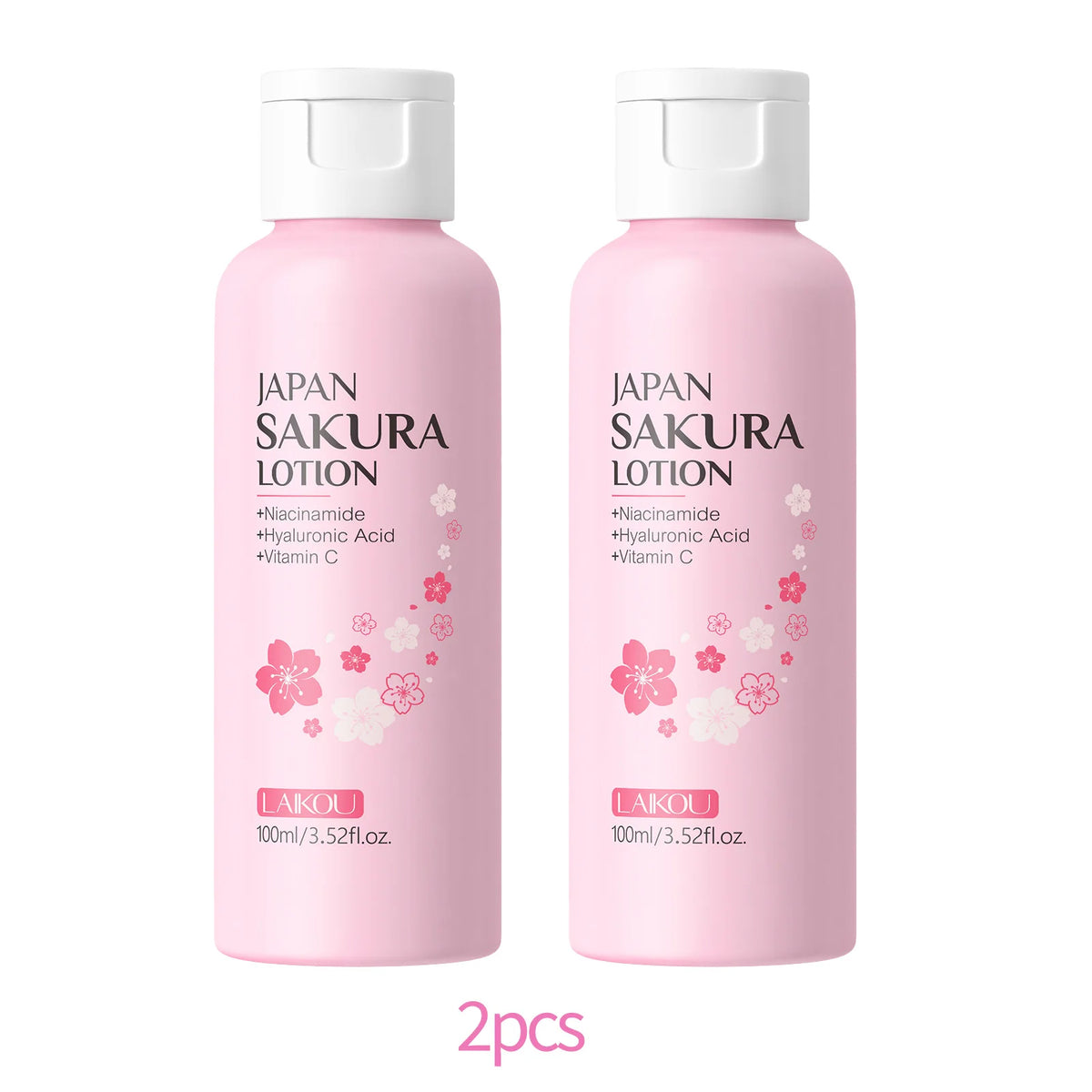 LAIKOU Sakura Lotion 100ml Niacinamide HA VC Hydrating Essence Shrink Pores Nourish Skin Brightening Elastic Facial Care