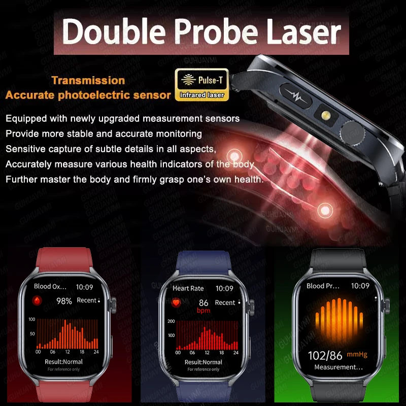 2026 New AI-Diagnosis Care Smartwatch Accurate ECG Uric Acid Lipids Blood Pressure Body Fat IP68 Waterproof Fitness Smartwatch