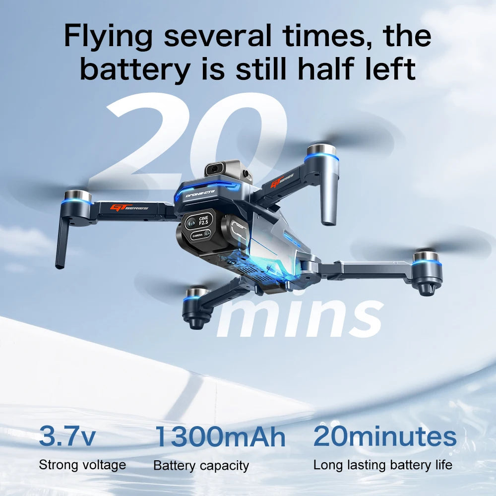 Original GT8 Drone 8K Professional Dual Camera GPS FPV Brushless Motor Optical Flow Hovering Folding Quadcopter 4K RC Dron Toys