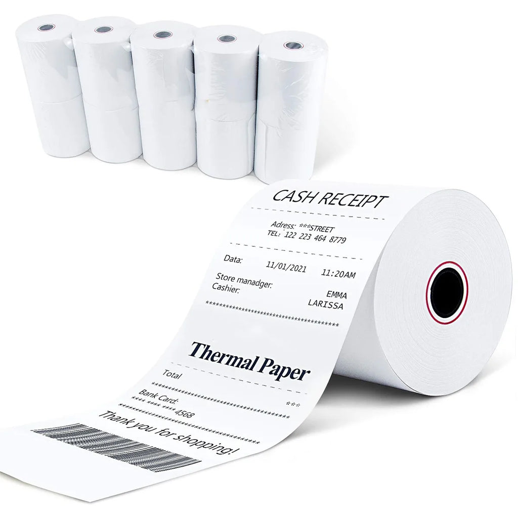 3 1/8 x 50 Thermal Paper (80mm x 50m) for Square POS System, Register Thermal Receipt Paper Rolls for TM-T88III,TM-T88IV,TM-T88V