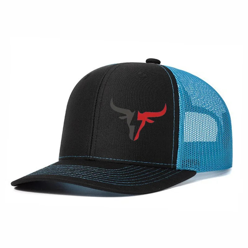 Breathable Adjustable Bull Head Print Baseball Cap - Lightweight Sun Hat for Outdoor Sports, Mesh Design，Perfect for Casual Wear