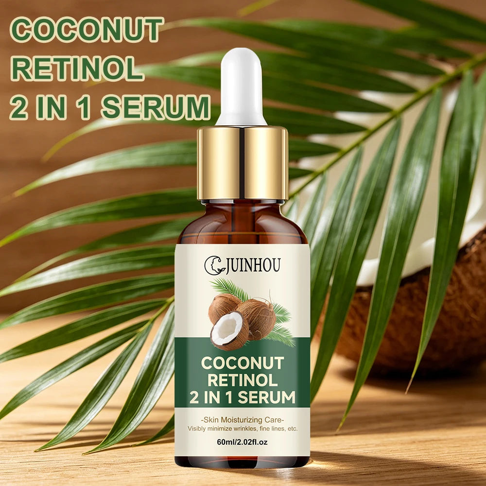 JUINHOU Natural Coconut Oil Face Serum Hydrating Moisturizer Skin Reduce Dryness Gentle Daily Skin Care Serum For All Skin Types