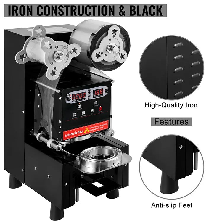 Wholesale Electric 90 95 Mm Pp Coffee Drink Bubble Tea 98mm Boba Juice Cup Sealer Automatic Cup Sealing Machine